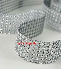 4.5″ 30ft yard Diamond Mesh Rhinestone Ribbon Crystal Wedding Wrap Multi Colors