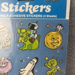 Vintage Space Alien Moon Eureka Retro Teacher Stickers Class Reward