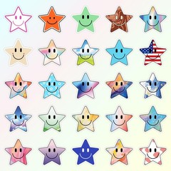 Wercokt 50PCS Smiling Star Stickers, Cute Water Bottle Stickers for Kids, for…