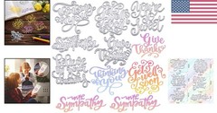 Elegant 6-Piece Metal Die Cuts for Card Making – Inspirational Words Collection