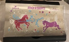 Vtg Hallmark Unicorn Stickers Silver Mylar Foil Razzle Dazzle 1984 Stick-r-Treat