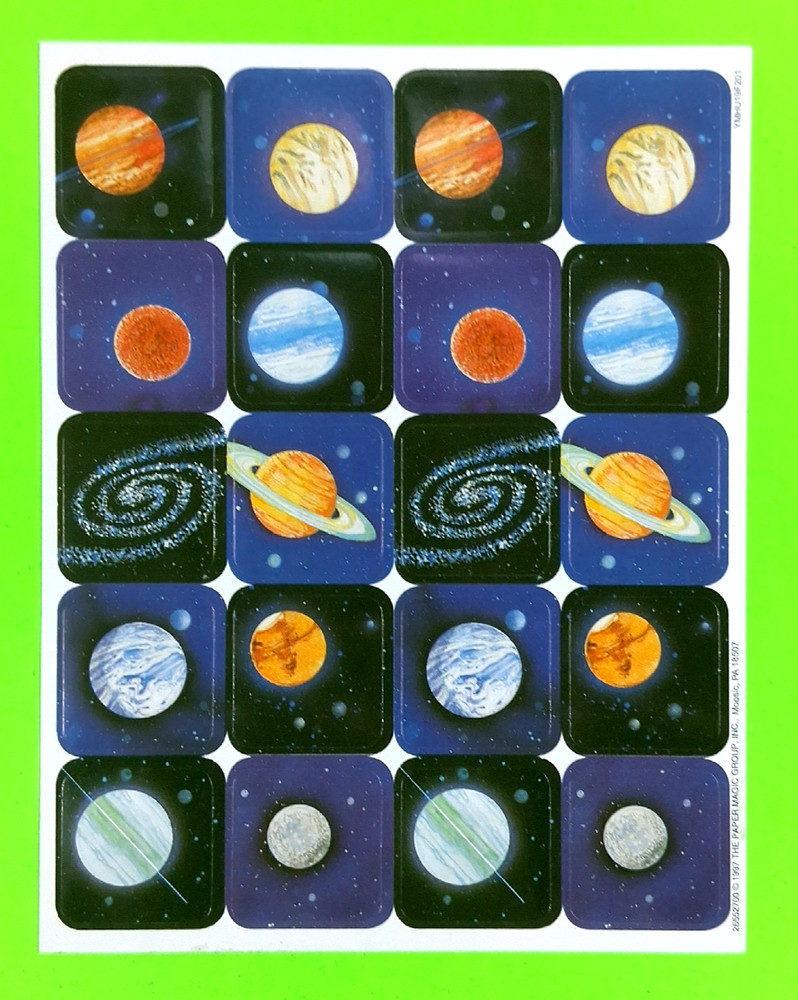 Eureka Planets Galaxy Nebula Space Sticker Sheet Retired