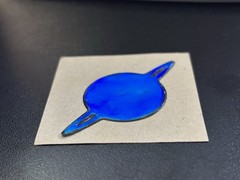 ✨ Vintage 1980s Mystik Oilies Puffy Sticker – Saturn Planet Space Design – Rare