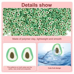 Polymer Clay Slices, 100g Avocado Slice Fruit Art Slices, Green