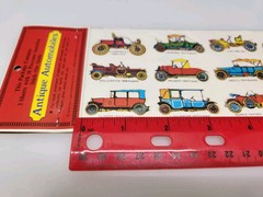 Vintage 1979 Antique Automobiles Stickers Merrimack Publishing Corp NOS