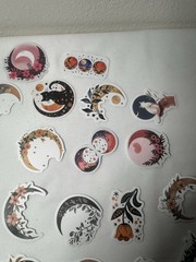 50 CNT Moon Phase Sticker Lot Witchy Celestial Cat Floral Mystical Collection