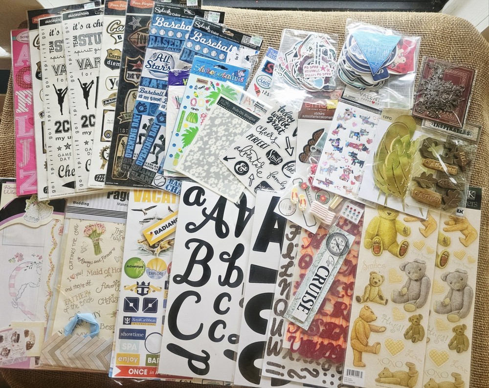 Large Lot Of Scrapbook Journal Stickers & Embellishments Variety Of Themes