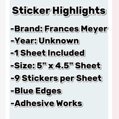 Frances Meyer Baby Stickers – Rare Vintage Baby Shower Sticker Sheet – Crafts