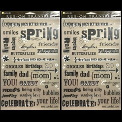 LOT OF 2 SETS DAISY D’S RUB-ON TRANSFERS IMAGES SPRING DESCRIPTIVE WORDS SEASONS