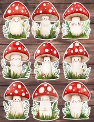 Blushing Mushroom Die Cut Vinyl Stickers Scrapbooking Laptop Waterbottle