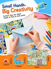 Stickers for Kids, 1800+ PCS 64 Sheets Dinosaur Ocean Animal Stickers, Waterp…