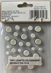 CLEAR/SILVER ROUND GEM Accent Stickers(30pc)Tiny Craft•Rhinestone •Christmas•