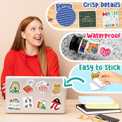 Math Stickers Set 200PCS Vinyl Waterproof for Journaling School Use, Math Gift