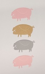8 Piece Pig Die Cut Cardstock Embellishments For Scrapbooking Card Making
