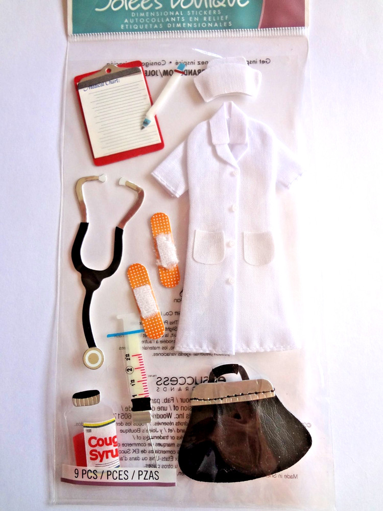 Jolee’s Boutique Nurse Dimensional Stickers EK Success 9PC Scrapbook Planner New