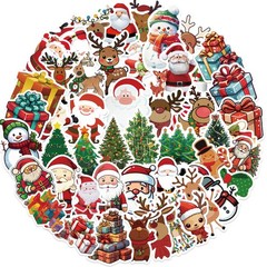 50PCS Kawaii Cartoon Christmas Art Aesthetic Stickers Pack Diary Laptop Scrapboo