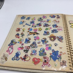 Vtg 80s Stickers Album Binder Smurfs Scratch Sniff Puffy Unicorns ET Cabbage Ptc