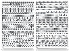 MECANORMA Transfer Lettering Sheet A3, Letraset, #499 BERKELEY OLD STYLE 10mm