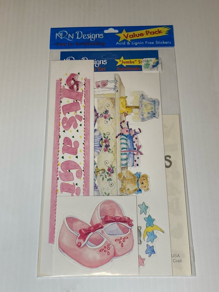 It’s a Girl Baby NRN Designs Scrapbook Stickers Value Pack Baby Shower