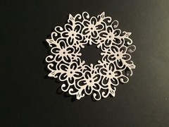 Circle of Flowers Round Flower Doily die cut embellishments 6 Pcs 3-1/4” round