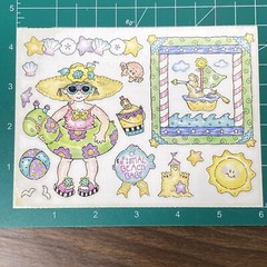 Vintage Stickers 1 sheet Penny Black Stickeroos Beach Babe #10-005
