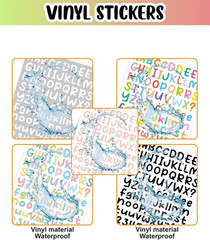 4144 Pcs Alphabet Stickers 37 Sheets Small Letter Stickers,0.5» Self-Adhesive V