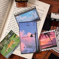 Black & White Vintage Filmstrip Scrapbook Stickers – Aesthetic