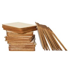 MONKEY SUN 48 Pieces 4 x 4 Inches Unfinished Square Wood Blank Coaster Bulk f…