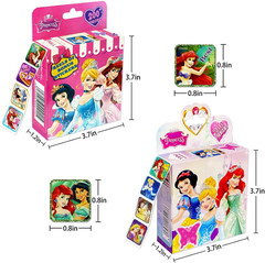 2 Pack Princess Stickers, 20 Designs, 400 Self Adhesive Roll Stickers