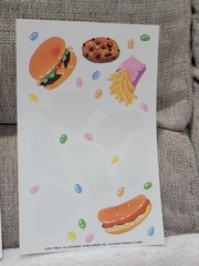 Vintage Current Inc. «All Occasion» 1992 Sticker Sheet Food Pizza Burger Cookie