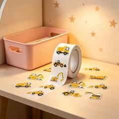 500Pcs Construction Vehicle Sticker Waterproof Paper Sticker For Journal Planner