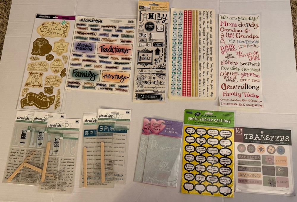 Scrapbook Lot, Family (Wedding, Relatives, Etc.) Stickers & Embellishments New