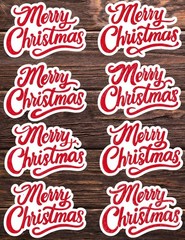 Merry Christmas Vinyl Die Cut Stickers Set Scrapbooking Laptop Water Bottle