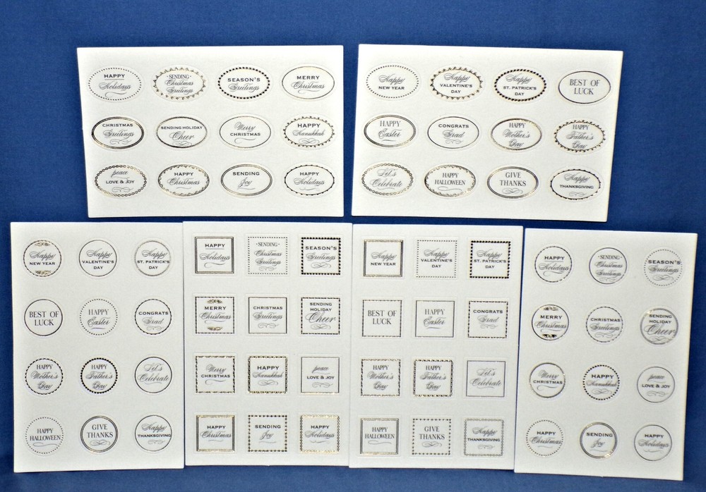Anna Griffin Mini Sentiments Sticker Holiday Themed 72 pc 6 sheets Free Ship New
