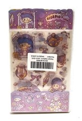 Kawaii Cartoon Cute Girl Zodiac Transparent Stickers – 48 sheets