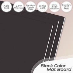 25 PCS 9×12 Inch Black Uncut Picture Mat Board Backing For Frame Photo Craft