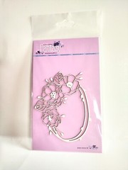 Fantasy Flower Oval Frame Chipboard Die Cut #FCH-542