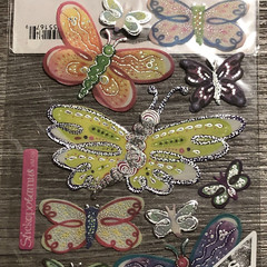 Vellum Butterflies Butterfly Shiny NEW PACK Scrapbook Stickers Sticko lot of 2