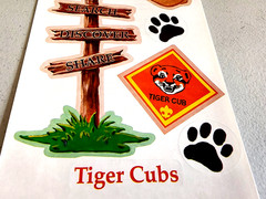 It Takes Two Tiger Cubs Boy Scouts Sticker Sheet 5×12 Vintage 2004 Scrapbook NOS