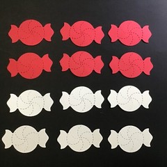 Peppermint Candy Die Cut Embellishments 12 pcs Choose Color 1” x 1-7/8”