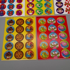 Vtg Trend Enterprises Scratch ‘N Sniff Lot of 3 Full Sheets 45 Stickers