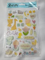 David & Walker Bubbles Oh Baby 3D Puffy Stickers Scrapbook Nursery – NEW Sealed