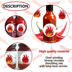 Fluorescent Red Hot Stickers, 500/Roll 1.5 Inch HOT Imprint Flame Labels for …