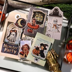 66 pcs Halloween PVC Waterproof Matte Surface Paper Sticker Scrapbook Craft
