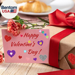 872 Pcs Valentines Heart Stickers, 3 Sizes 5 Colors Self-Adhesive Glitter Foam H