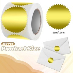 300 Pcs 2 Inch Gold Foil Seal Stickers for Certificates Book Invitation Notary