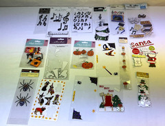 Mixed Lot of Scrapbooking Stickers, Open Packages, Partially Used, Many Brands
