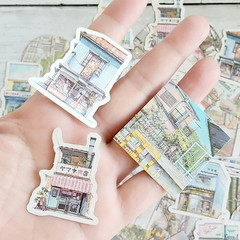 45PCS Asian Building Stickers – Kawaii Stationery Scrapbooking Diary Stickers
