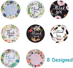 2 Roll of 1000 pcs 1″ Assorted Floral Thank You Stickers Round Sealing Labels US