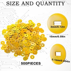 Demissle 500 Pcs Brass Washers Brads Paper Fastener Metal Brass Fasteners Min…